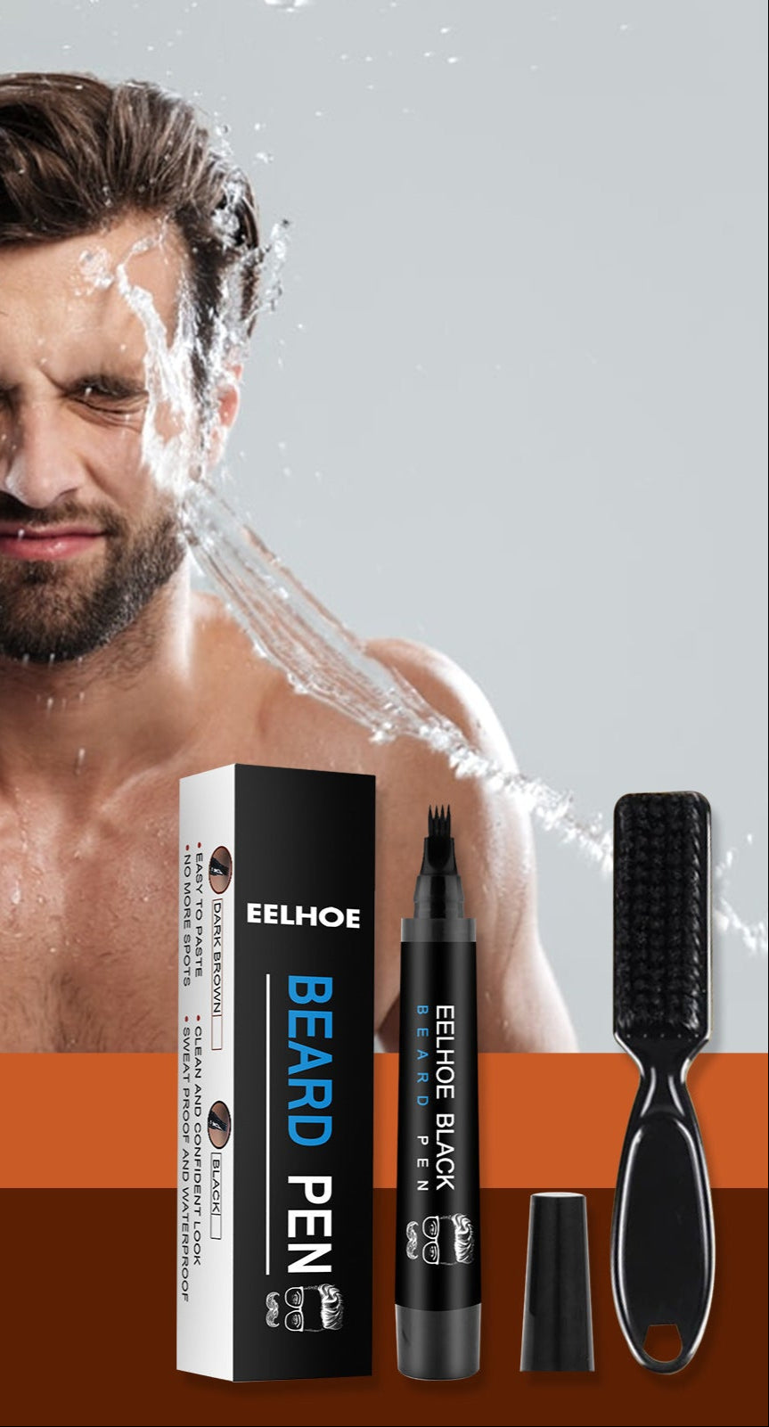 Waterproof Sweat-proof Beard Pen Without Makeup Removal