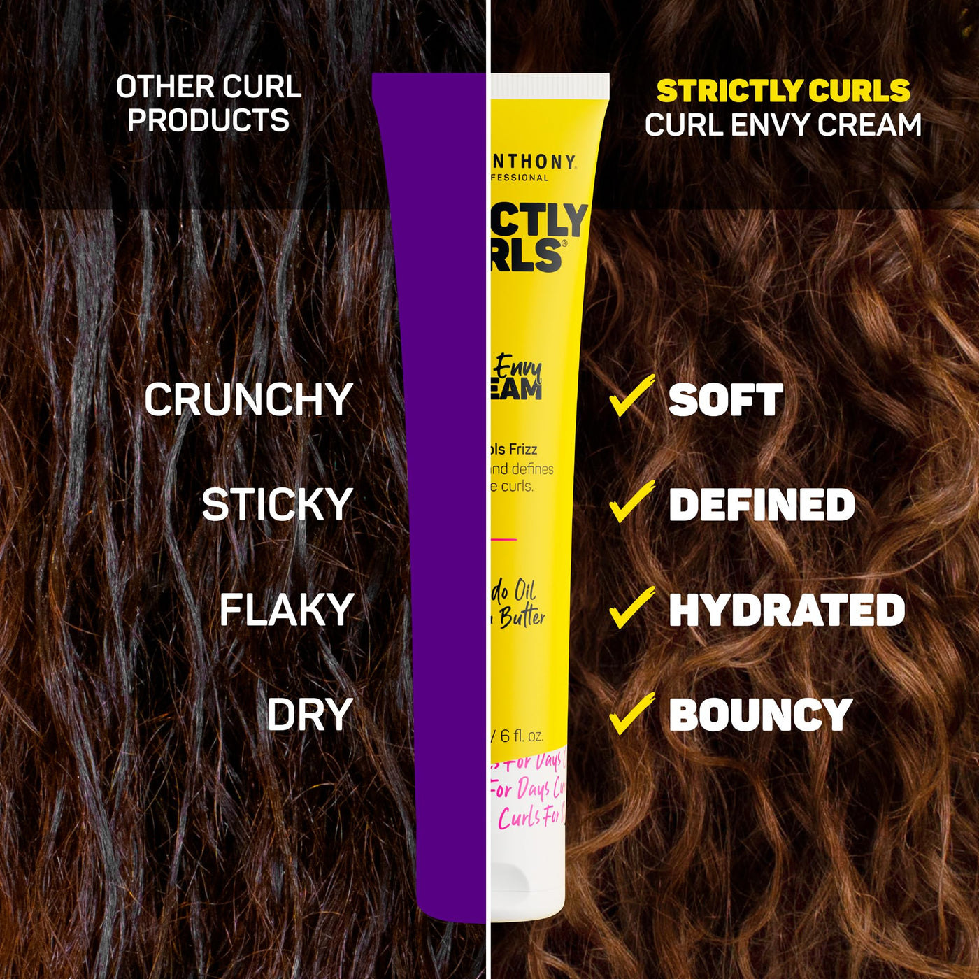 Marc Anthony Curl Defining & Enhancing Lotion, Strictly Curls - Moisturizing Detangler with Vitamin E & Silk Protein for Long-Lasting Frizz-Free - Bounce & Shine For Wavy, Dry or Damaged Hair