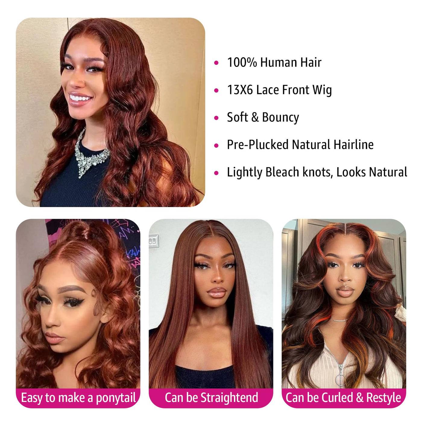 30 Inch Honey Blonde Ombre 13x6 Lace Front Wigs Human Hair 200% Density Highlight Body Wave HD Lace Front Wigs Human Hair Pre Plucked Glueless P4/27 Colored Honey Blonde Wig for Women