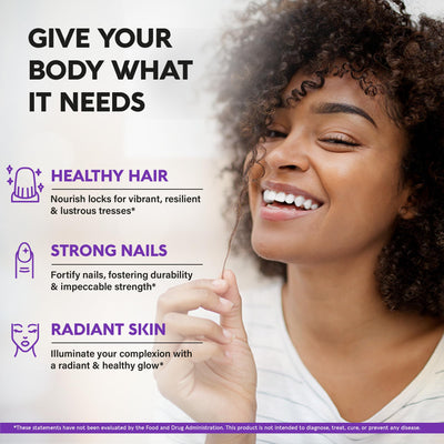 Biotin | Collagen | Keratin - Hair Growth Support, Skin & Nails - Women & Men | 60 Capsules