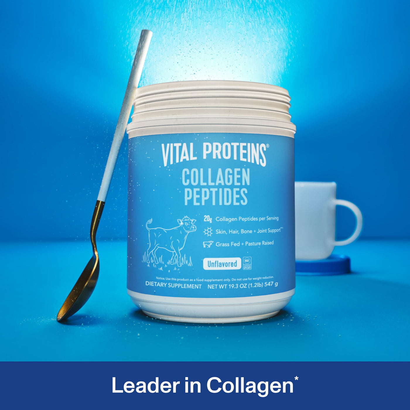 Vital Collagen Peptides Powder, Helps Support Hair, Skin, Nails, Bones and Joints - Vanilla 11.5 oz