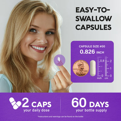 Biotin | Collagen | Keratin - Hair Growth Support, Skin & Nails - Women & Men | 60 Capsules