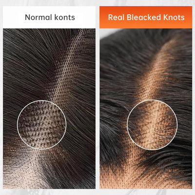 MEGALOOK 12A Wear and Go Glueless Wig Upgraded New Body Wave Human Hair Wig Pre Plucked Pre Cut 6x5 HD Closure Wigs Human Hair Bleached Tiny Knots 220% Density 28 Inch (New Body)