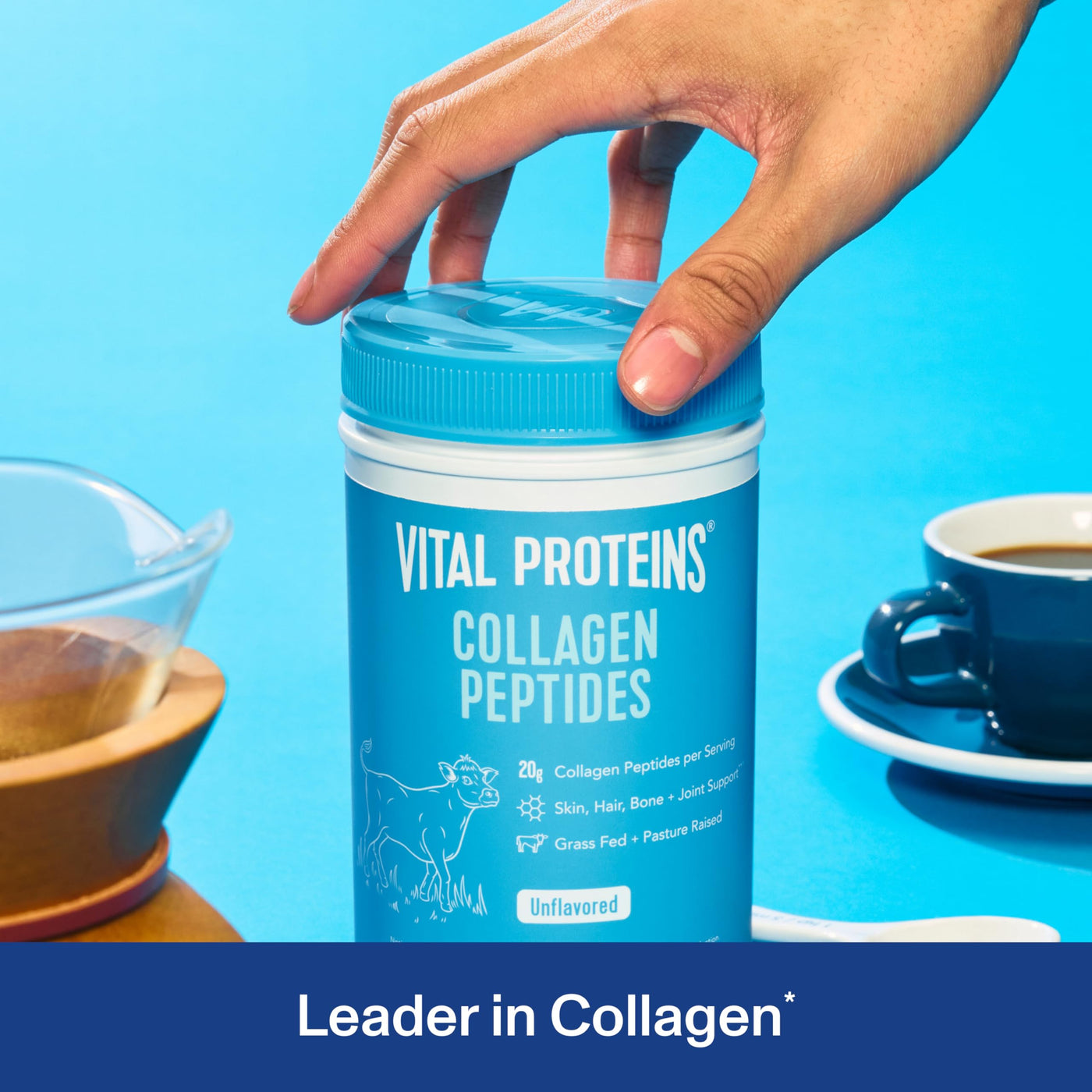 Vital Collagen Peptides Powder, Helps Support Hair, Skin, Nails, Bones and Joints - Vanilla 11.5 oz