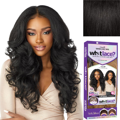 Sensationnel What lace 13x6 wigs - latisha synthetic wig cloud 9 with preplucked hairline hd lace - Whatlace Latisha (1 JETBLACK)