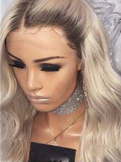 Blonde long curly wig