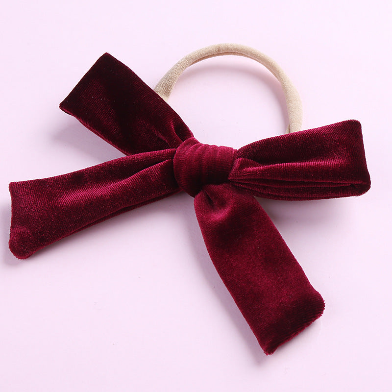 Kids Girls Nylon Bow Hair Band