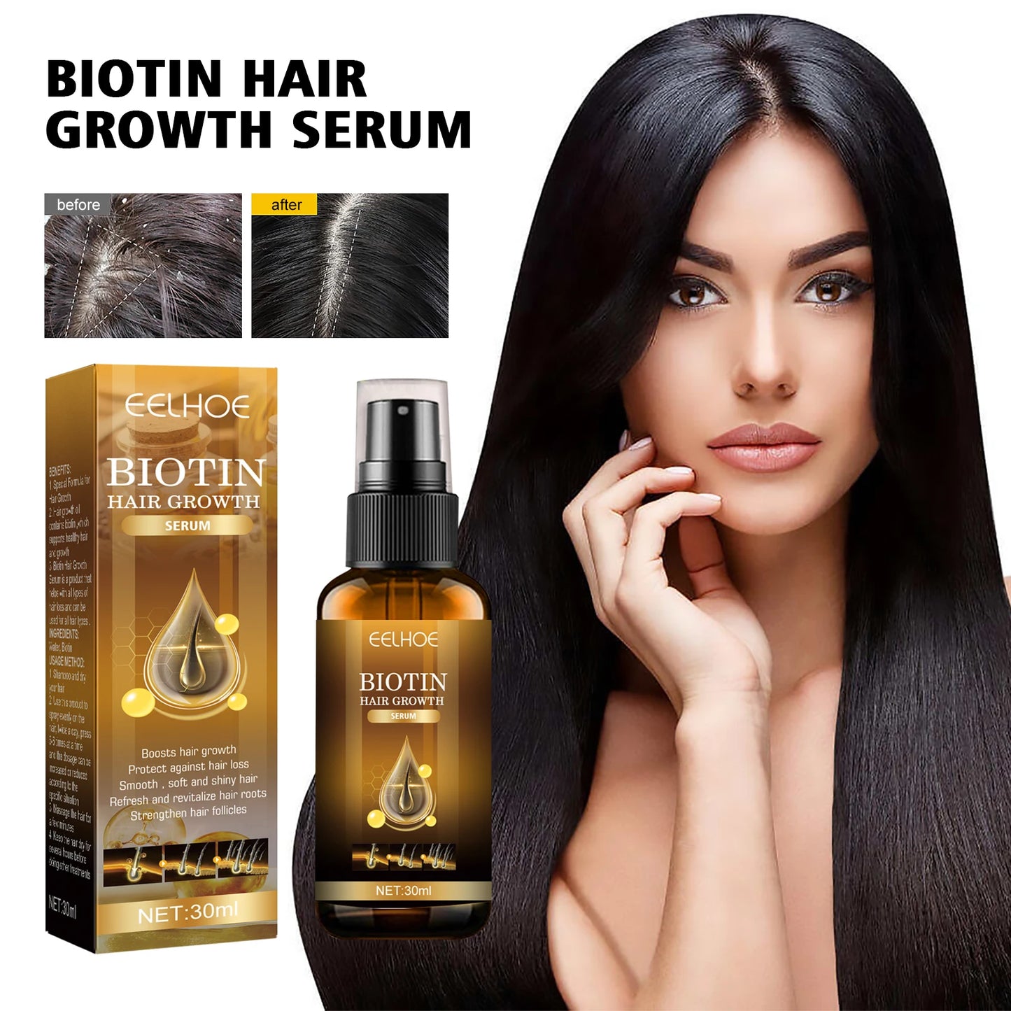 Biotin Hair Strengthening Spray for Thicker Looking Hair