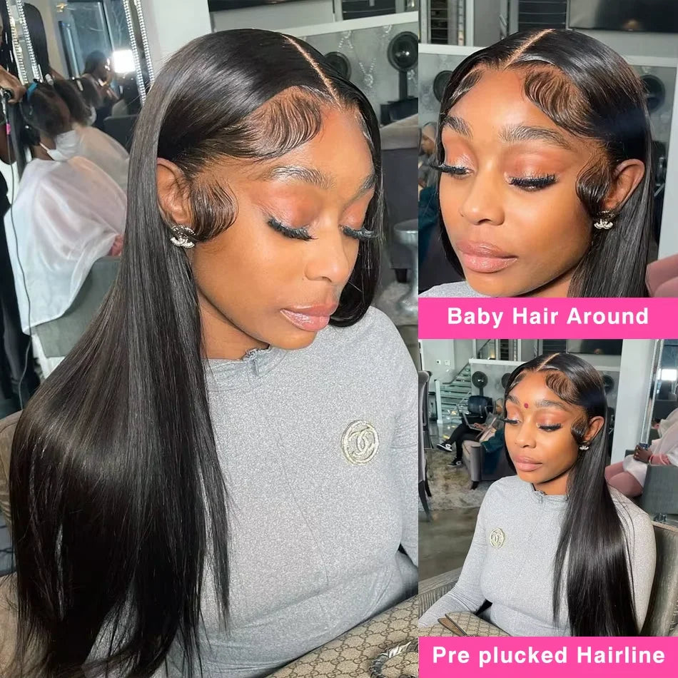 13x6 HD Lace Straight Raw Human Hair Wig 300% Density