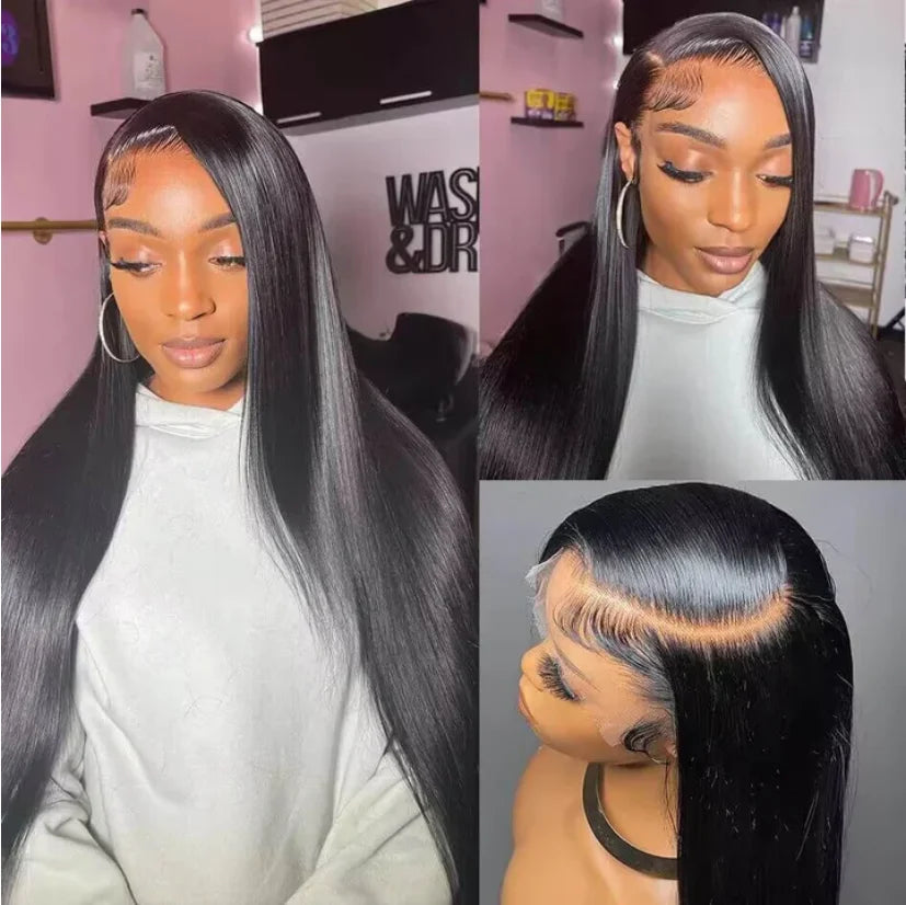 13x6 HD Lace Straight Raw Human Hair Wig 300% Density