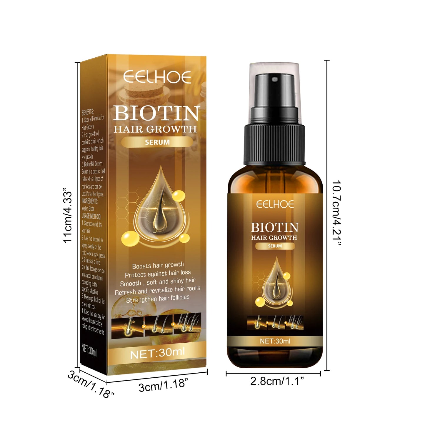Biotin Hair Strengthening Spray for Thicker Looking Hair