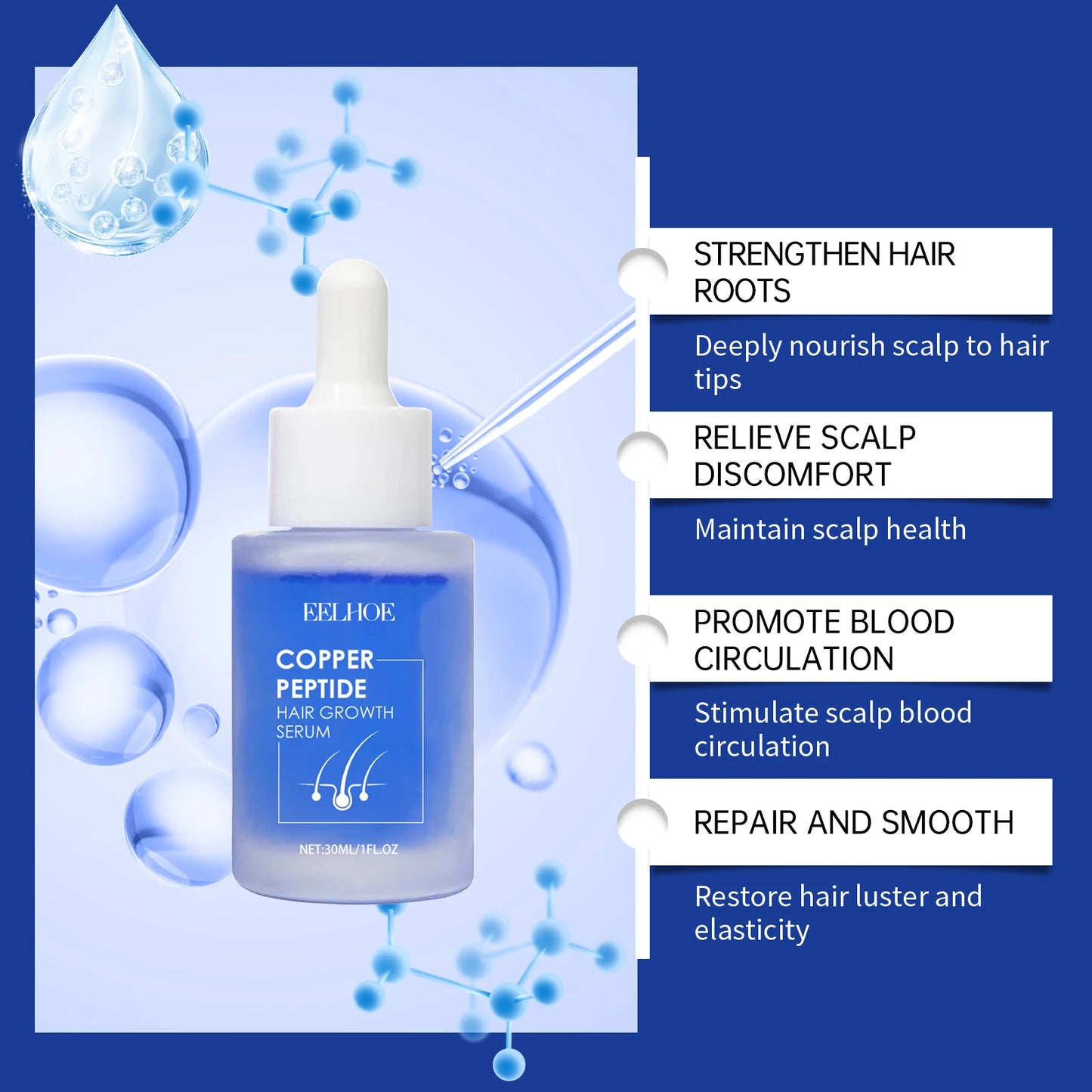 Copper Peptide Hair Serum for Stronger Fuller-Looking Hair
