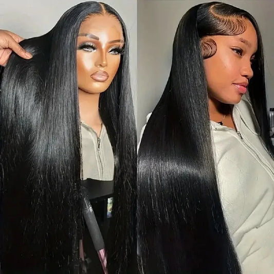 46" Straight HD Lace Front Brazilian Human Hair Wig