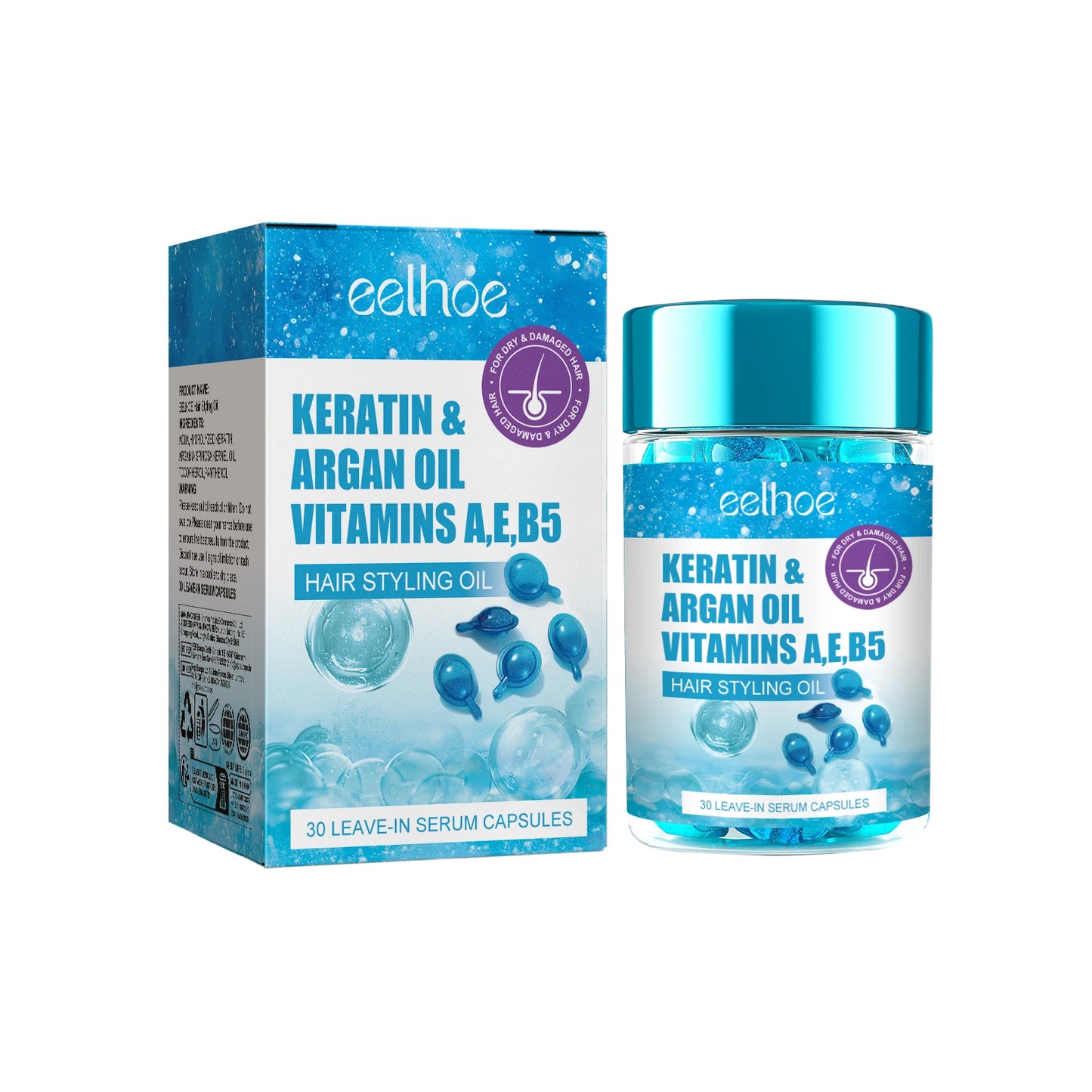 Keratin & Argan Oil Hair Serum for Smooth Shiny Hair