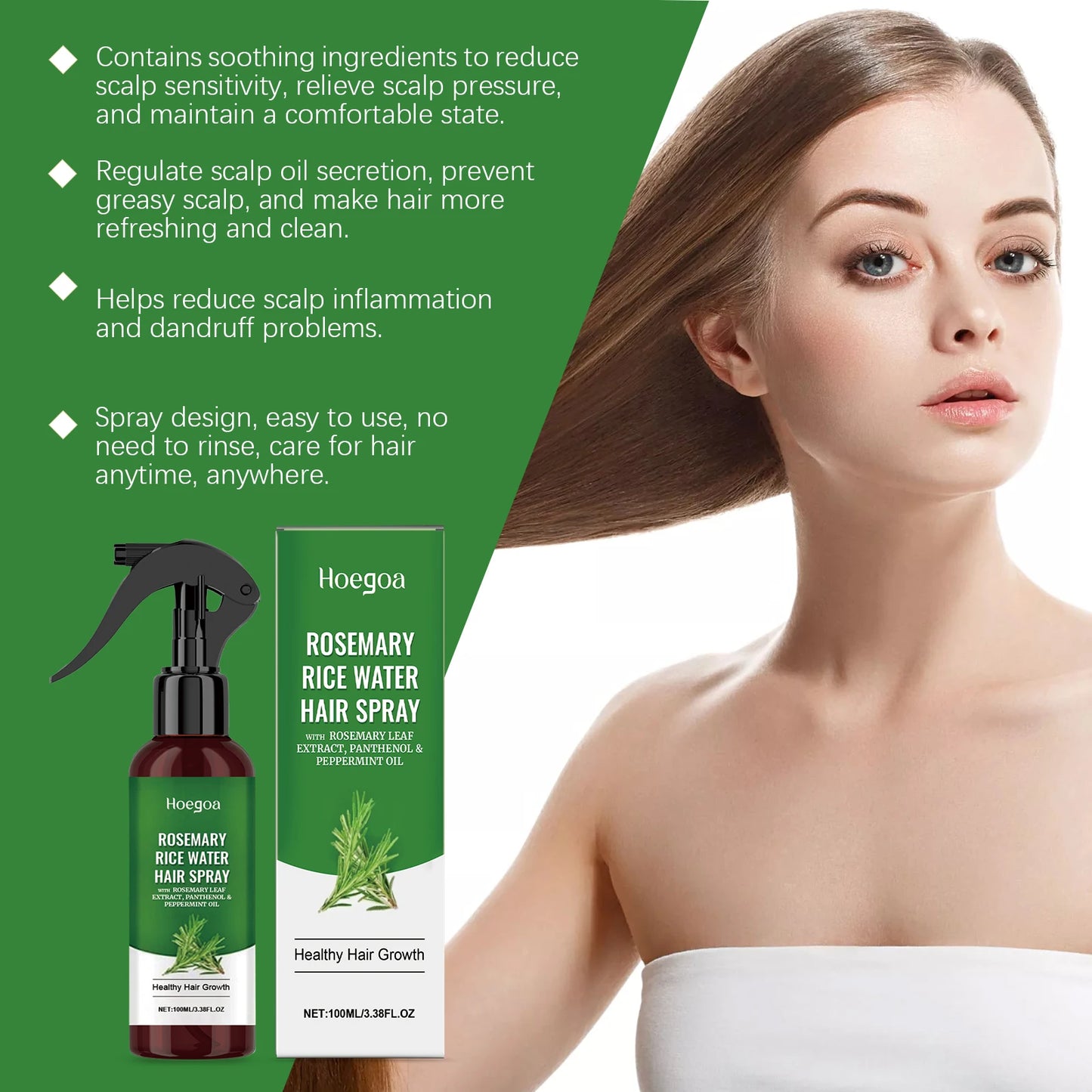 Rosemary Rice Water Hair Spray for Stronger Healthy Hair