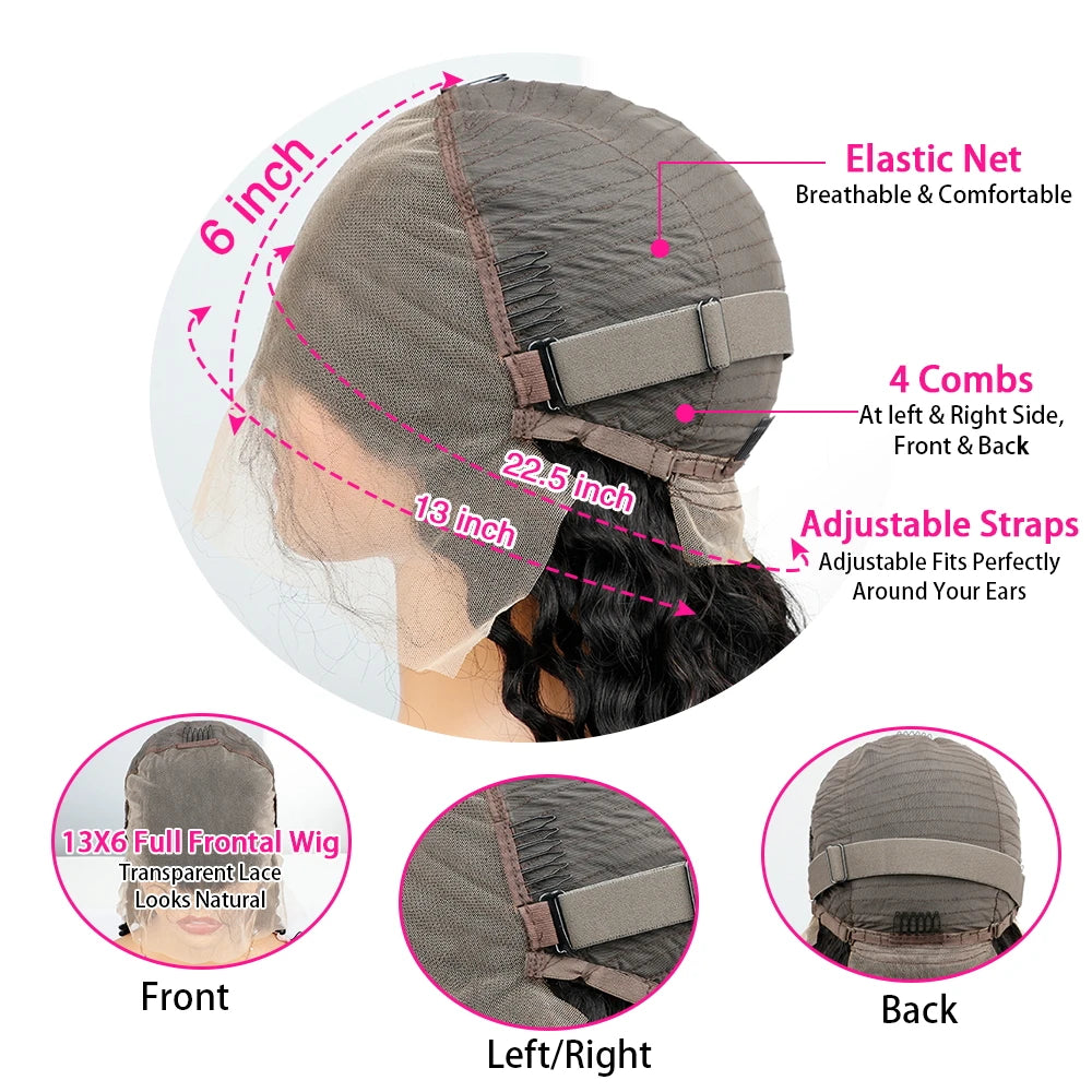 Brown Body Wave HD Lace Front Human Hair Wig 46-inch