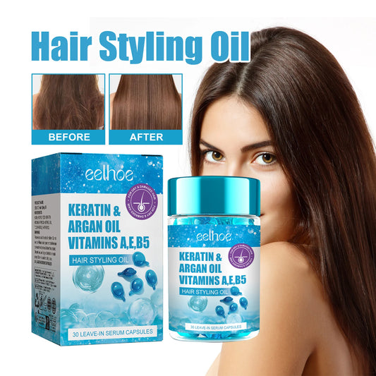 Keratin & Argan Oil Hair Serum for Smooth Shiny Hair
