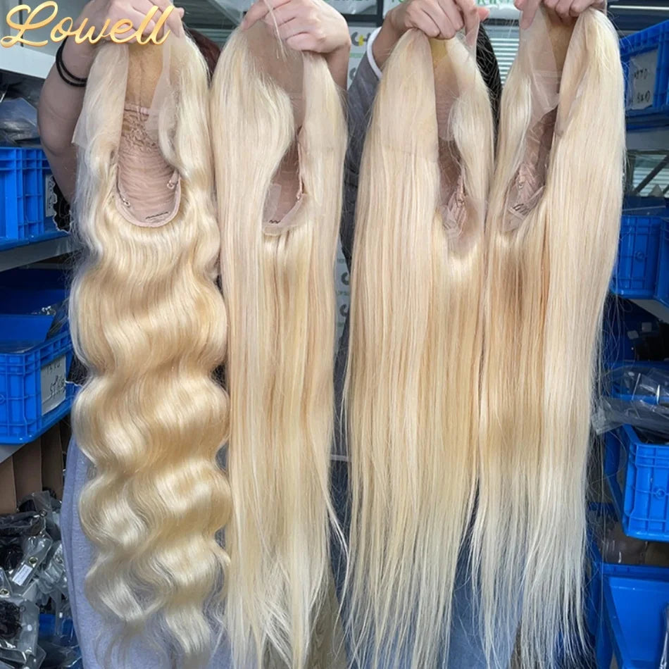 30" Blonde 613 HD Lace Front Human Hair Wig