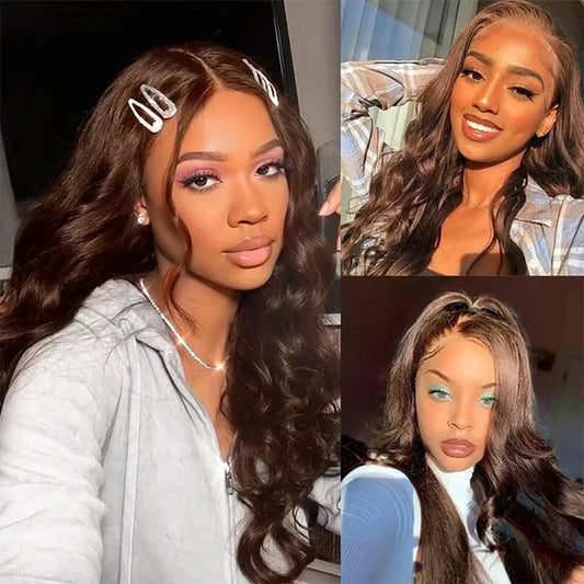 Brown Body Wave Lace Front Human Hair Wig