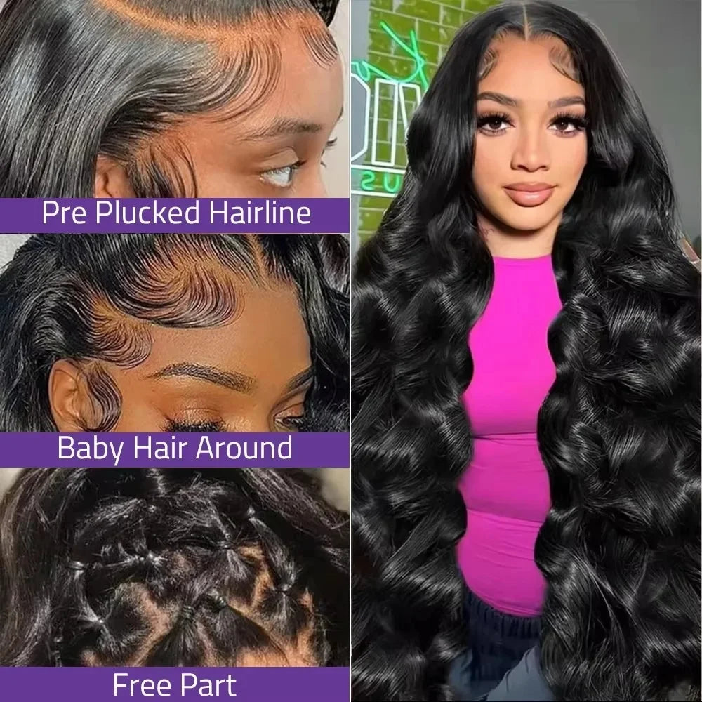 40" Body Wave HD Lace Front Brazilian Human Hair Wig