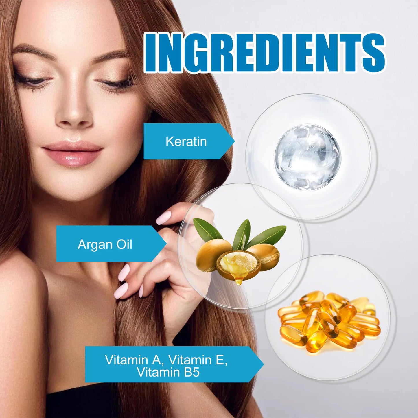 Keratin & Argan Oil Hair Serum for Smooth Shiny Hair