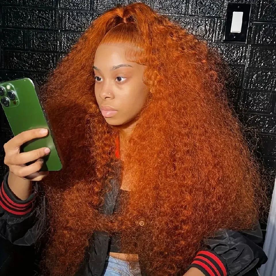 Colored Ginger Deep Wave Wig 13x6 Hd Lace Deep Wave Frontal Wig 250 300 Density Human Hair Wigs Curly Lace Front Human Hair Wigs