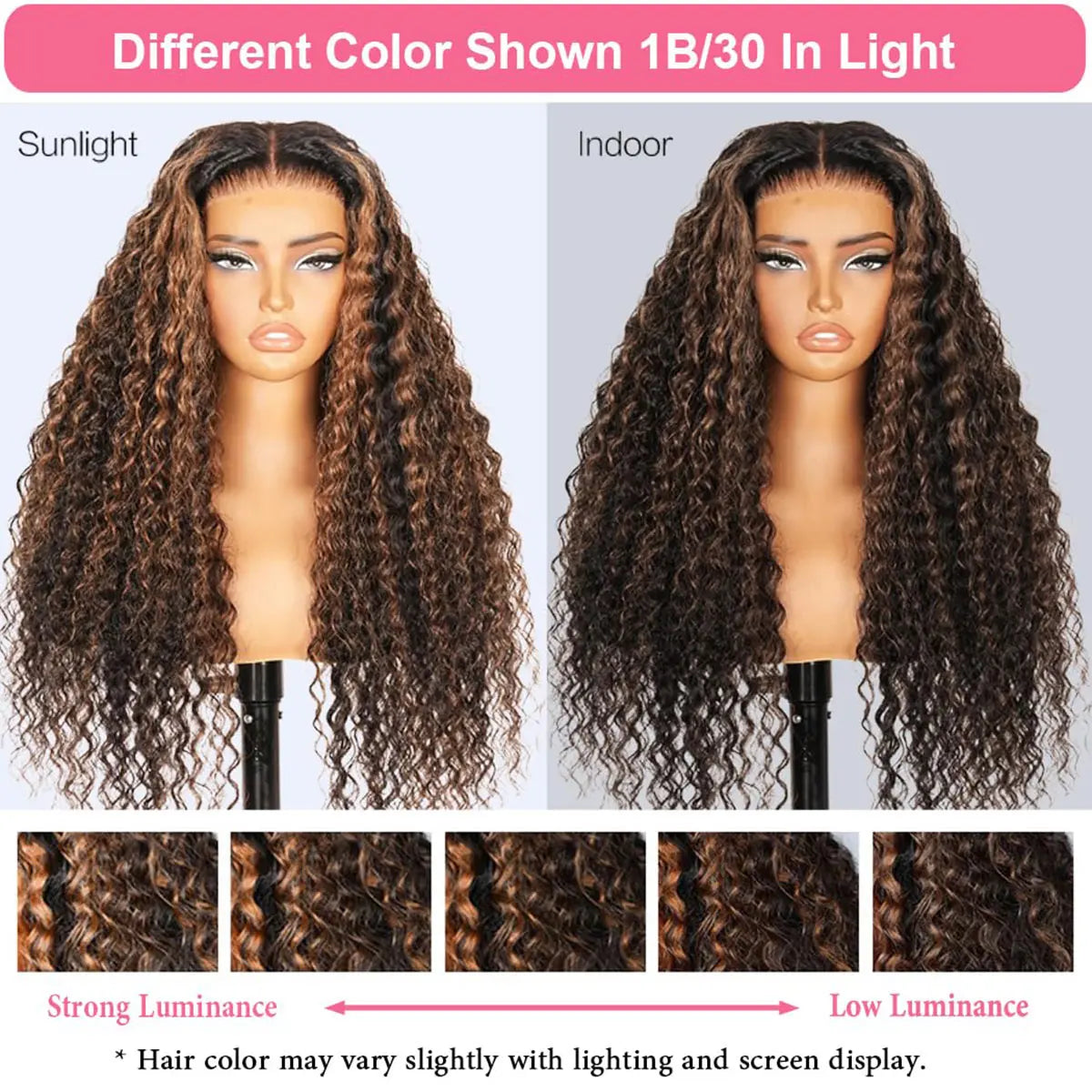 13x4 Highlight Water Wave Wig Human Hair 1b/30 Highlight Ombre Deep Wave Lace Front Wigs for Woman Ready to Wear Glueless Wigs