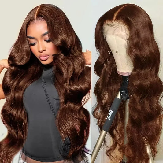 Brown Body Wave Lace Front Human Hair Wig