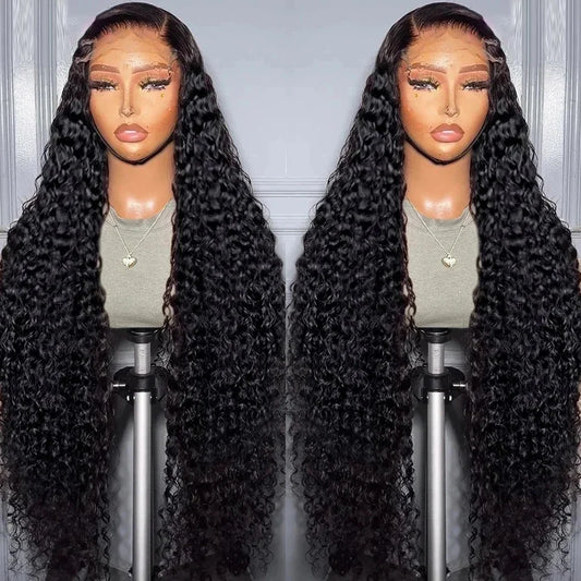 Glueless Wig Human Hair Ready To Wear Deep Wave 13x6 HD Lace Frontal Human Hair Wigs Curly Lace Front Human Hair Wig PrePlucked