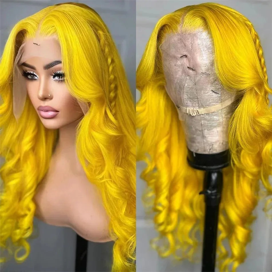 Blue Highlight Ombre Blonde Wig Body Wave Lace Frontal Wigs 13X4 HD Lace Wig Synthetic High Quality Pre Plucked Daily Cosplay