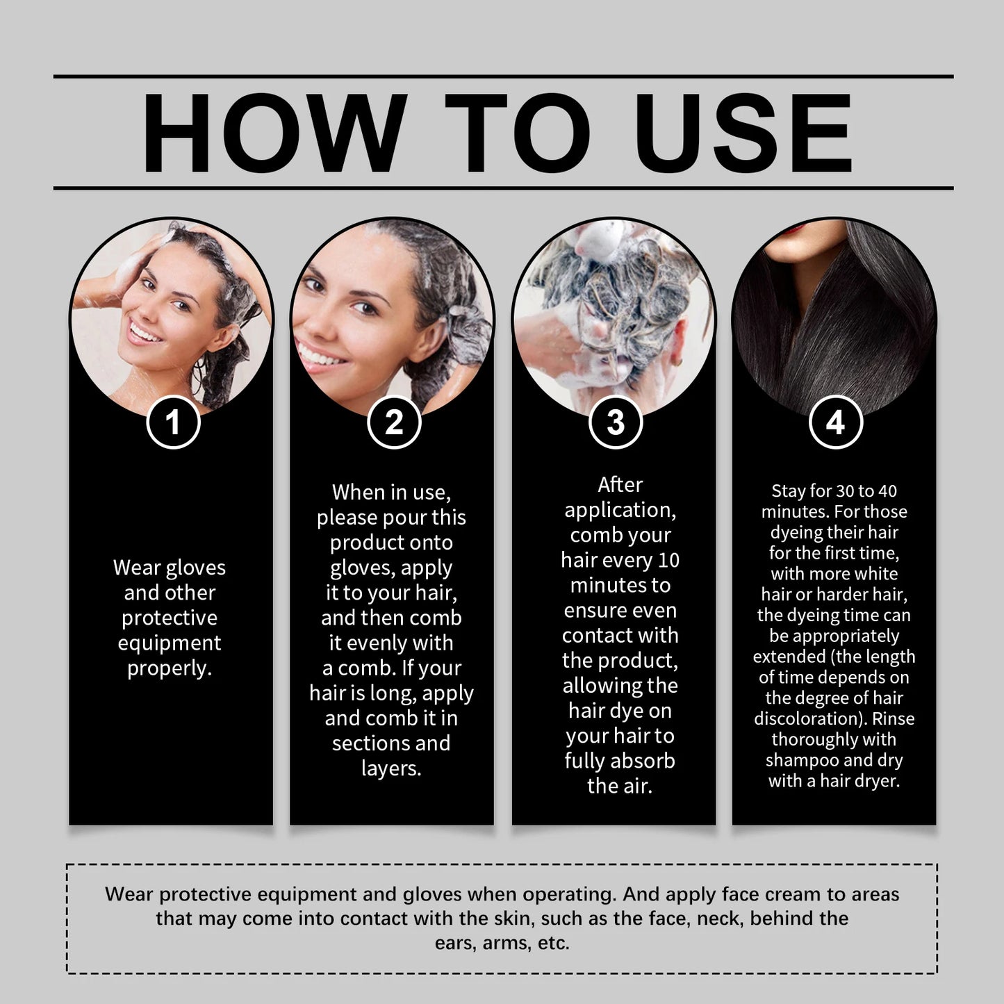 Herbal Black Hair Shampoo with Polygonum Essence