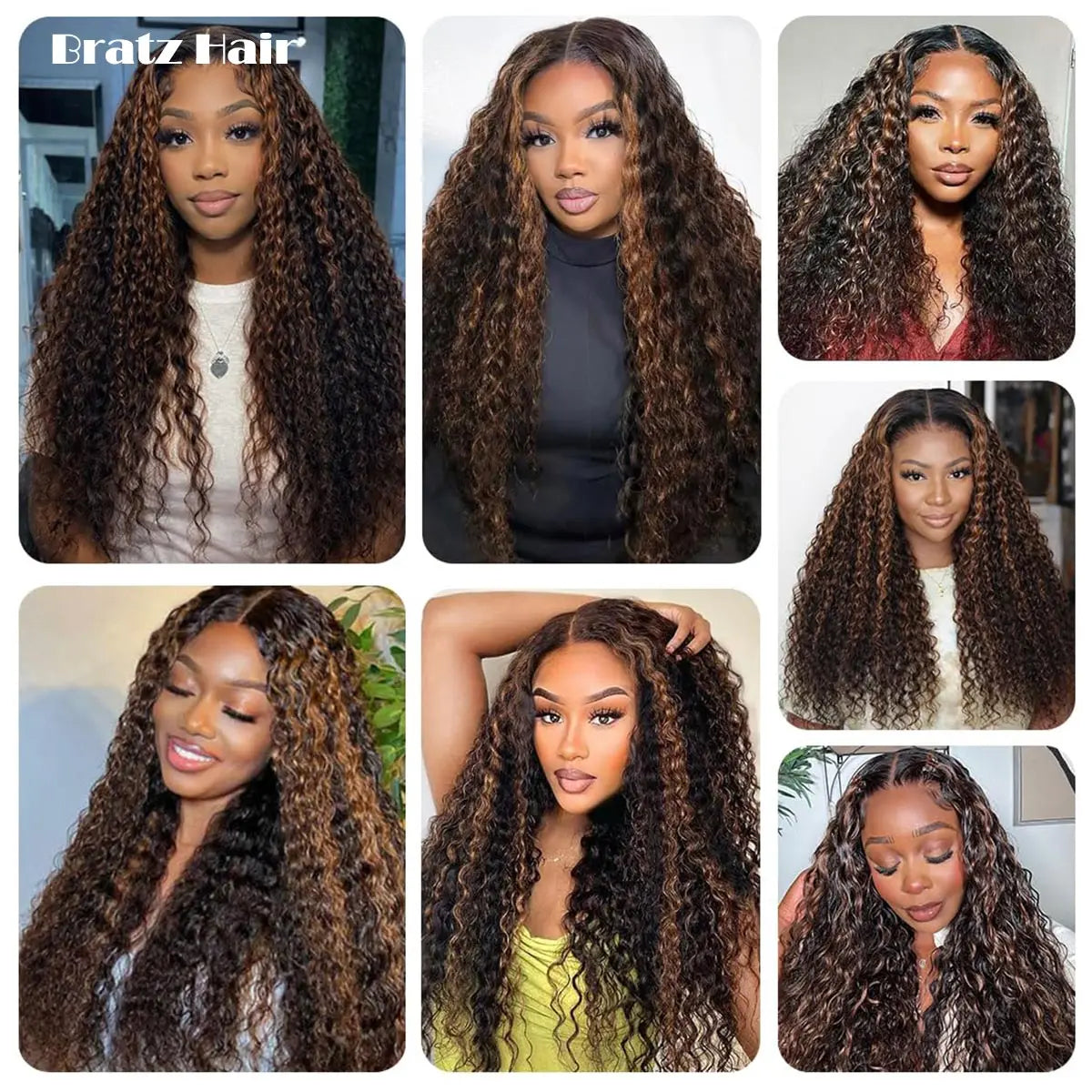 13x4 Highlight Water Wave Wig Human Hair 1b/30 Highlight Ombre Deep Wave Lace Front Wigs for Woman Ready to Wear Glueless Wigs
