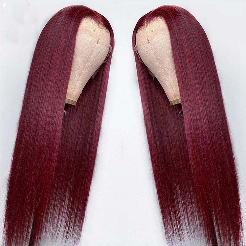 Full Headgear Long Straight Front Lace Wig Smooth Hair