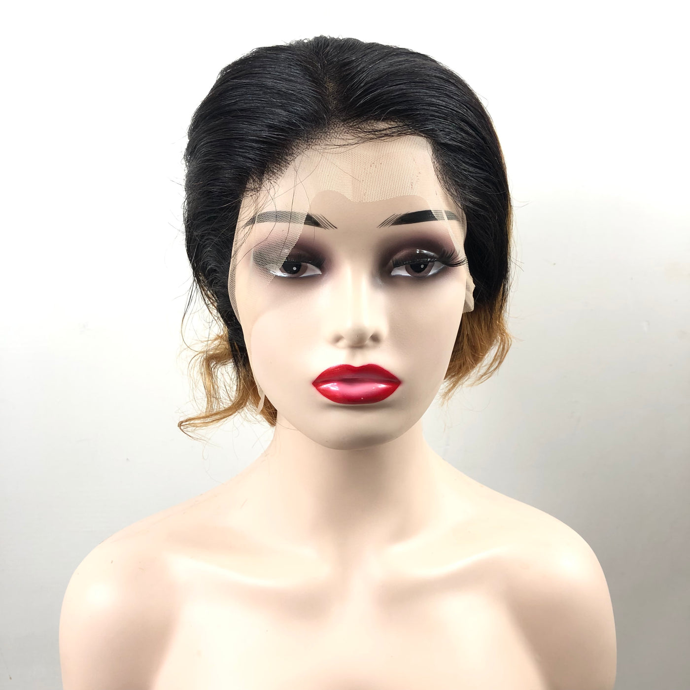 Wave  Wig, Short Straight Hair, Human Hair Without Glue, 13x4 HD Lace, Front Hair, Front Brown Wave Head Wig.