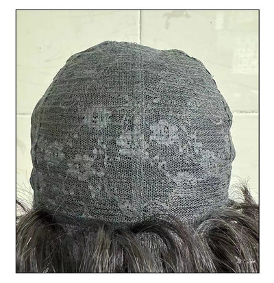 Short Straight Wig Women's Short Hair Head Cover Real Human Hair