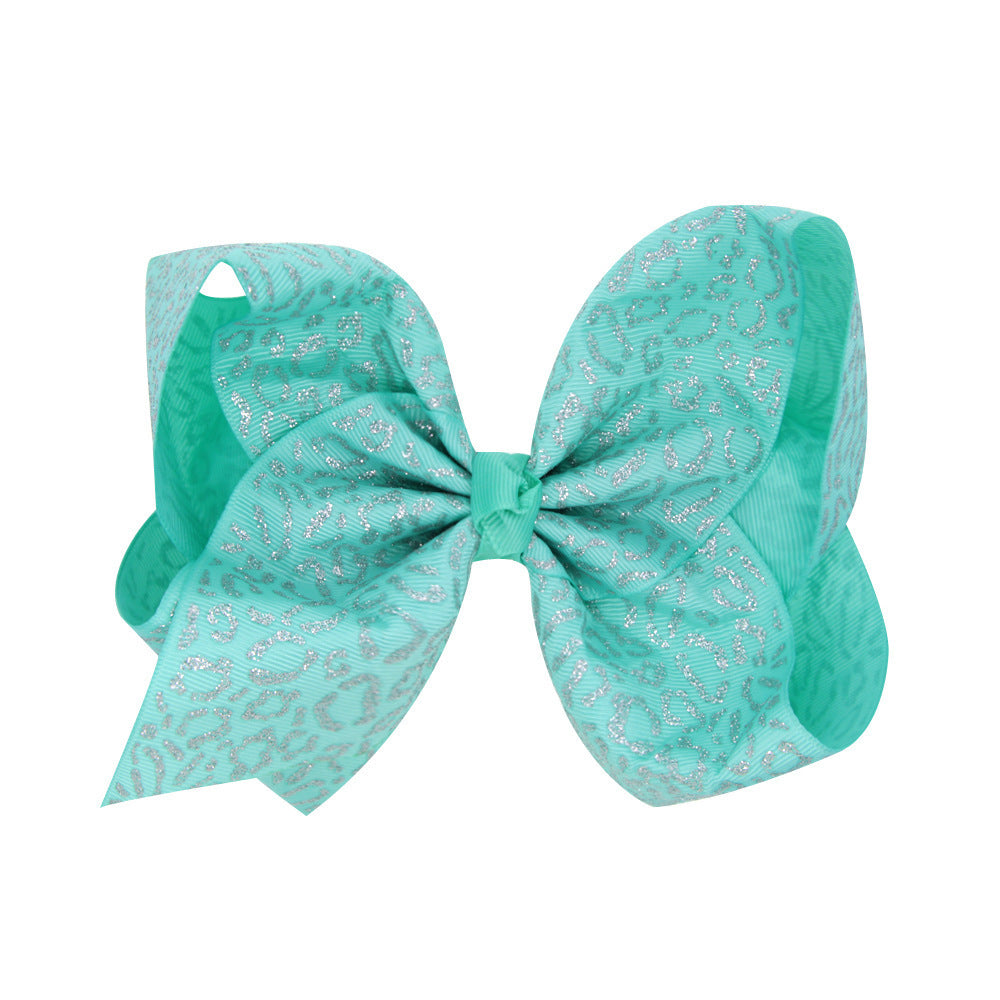 8 Inch Kids Big Bow Bronze Heart Hair Clip