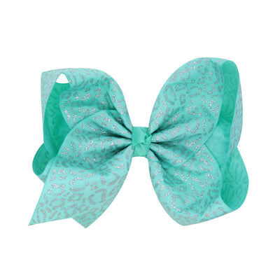 8 Inch Kids Big Bow Bronze Heart Hair Clip