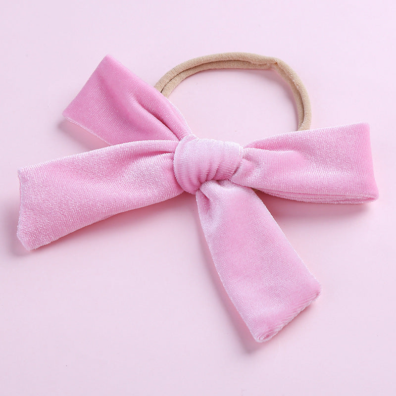 Kids Girls Nylon Bow Hair Band