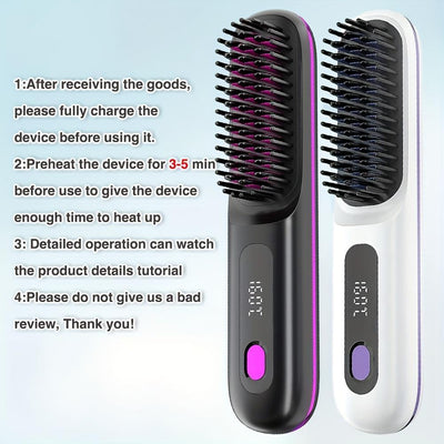 USB Wireless Household Electric Hair Straightening Comb For Both Straightening And Curling Without Damaging Hair