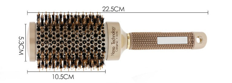 Round Brush SUPRENT Round Brush With Natural Boar Bristles,Nano Thermic Ceramic Coating & Ionic Roller Hairbrush For Blow Drying, Curling&St